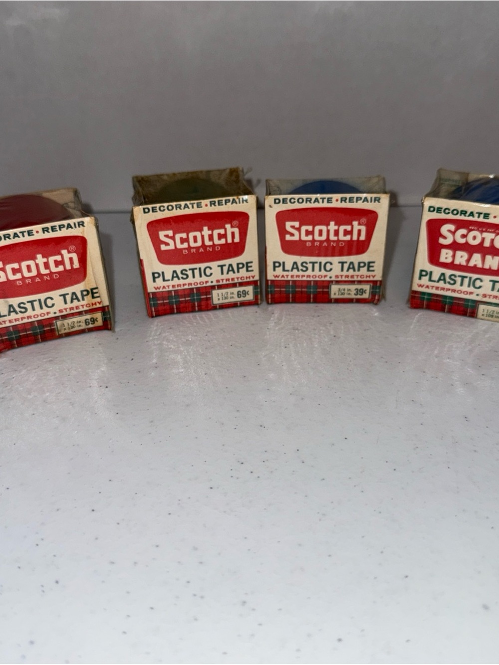 Scotch Brand Red Plastic Tape - Vintage Packaging